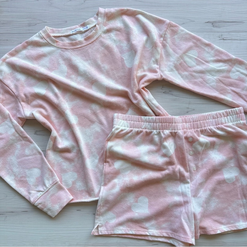 Grayson Threads Pink and White Heart Women's Pajama Set AVAIL IN SIZE S + M